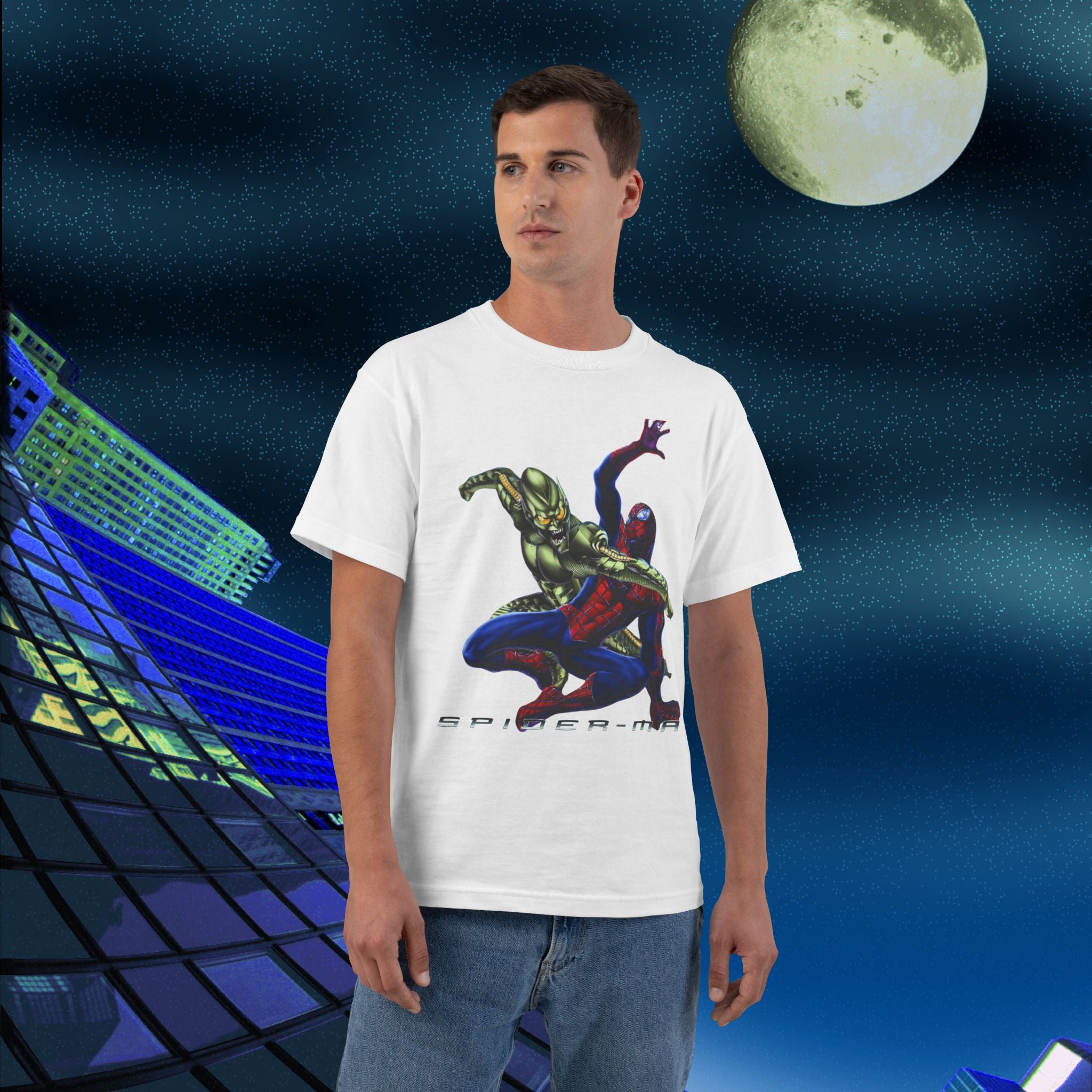 Heavyweight Cotton 2002 Style Spider vs Goblin tee - Raimi, Tobey Maguire