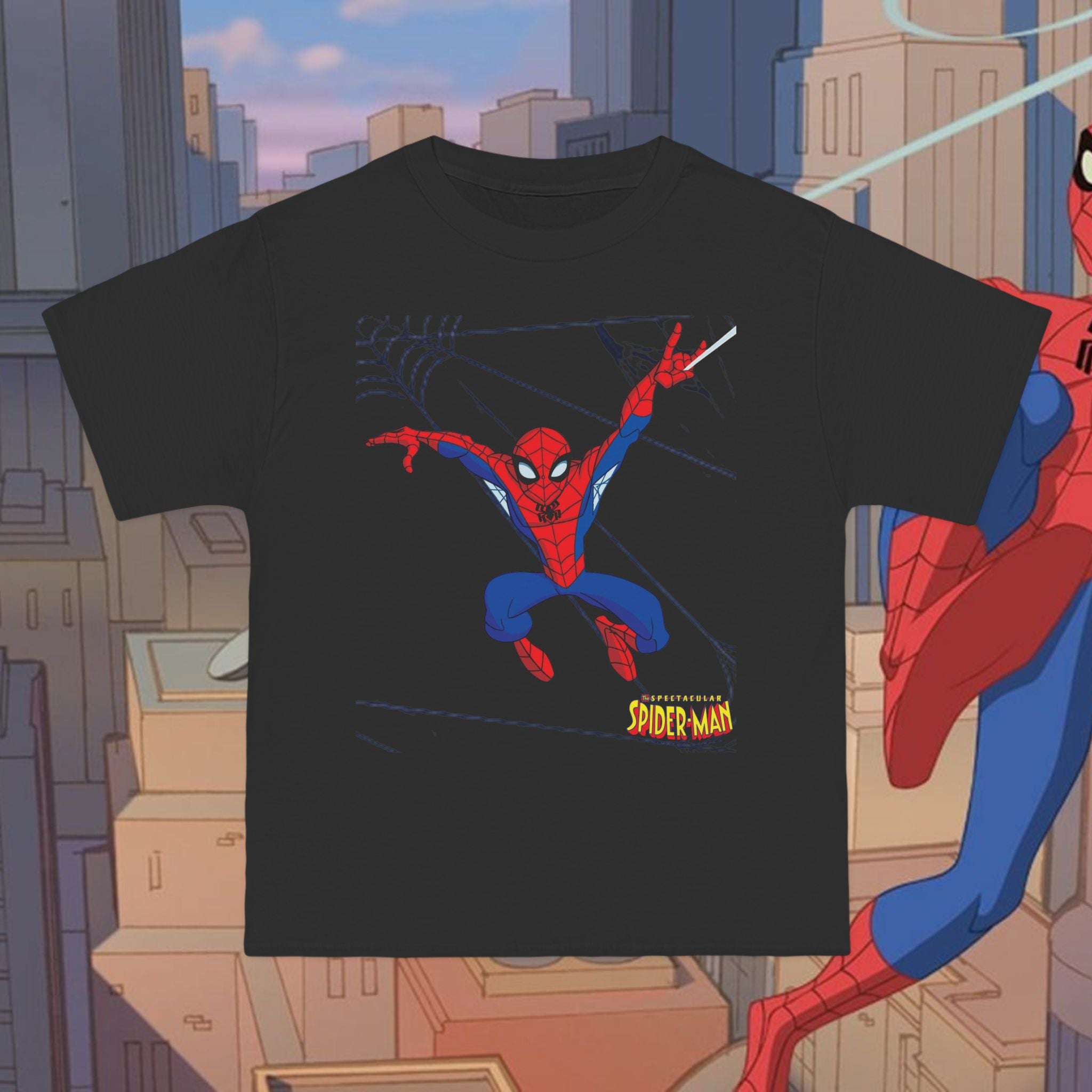 Spectacular Spider-Man Graphic Tee | Comic Web-Slinging Illustration T-Shirt - Animated Spidey