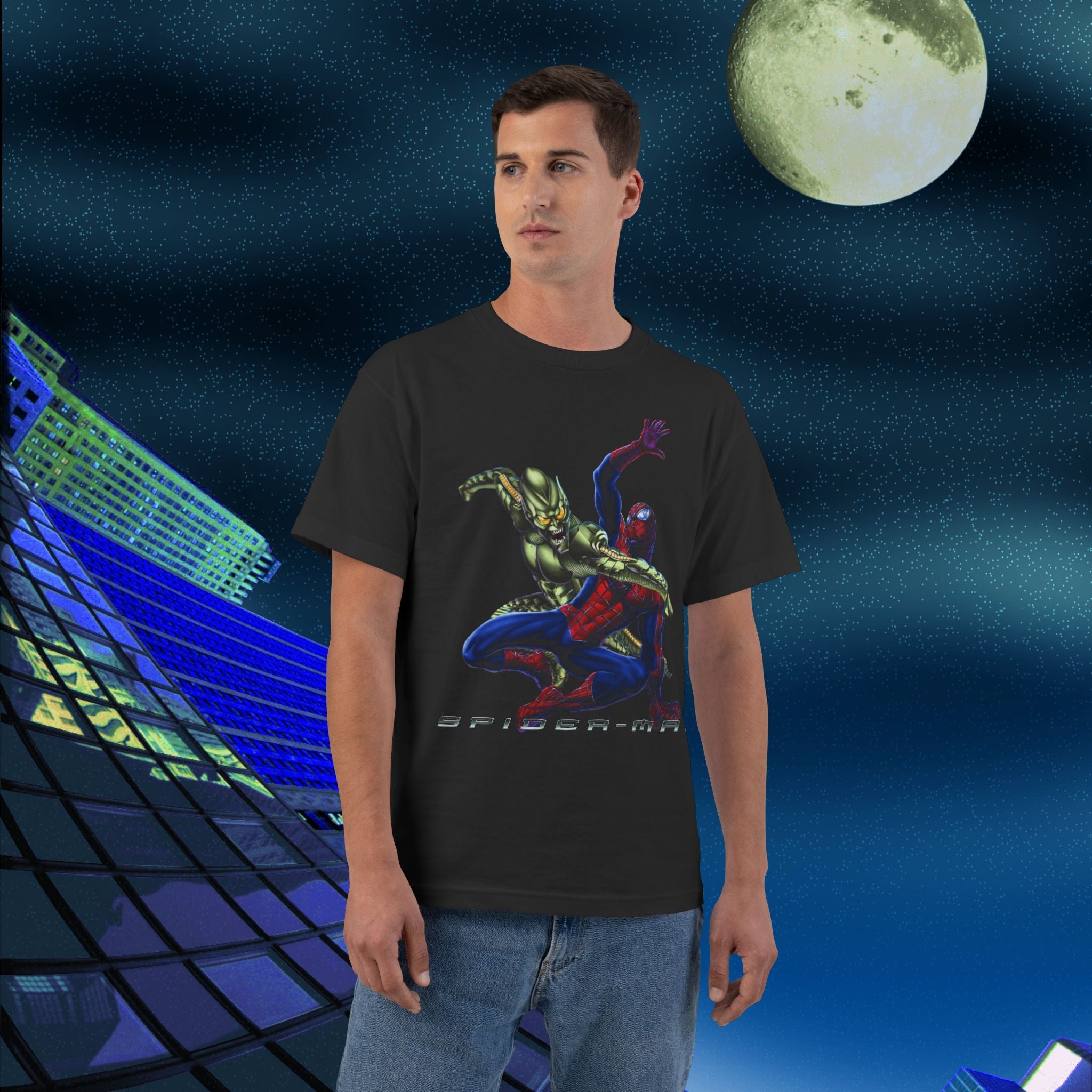 Heavyweight Cotton 2002 Style Spider vs Goblin tee - Raimi, Tobey Maguire