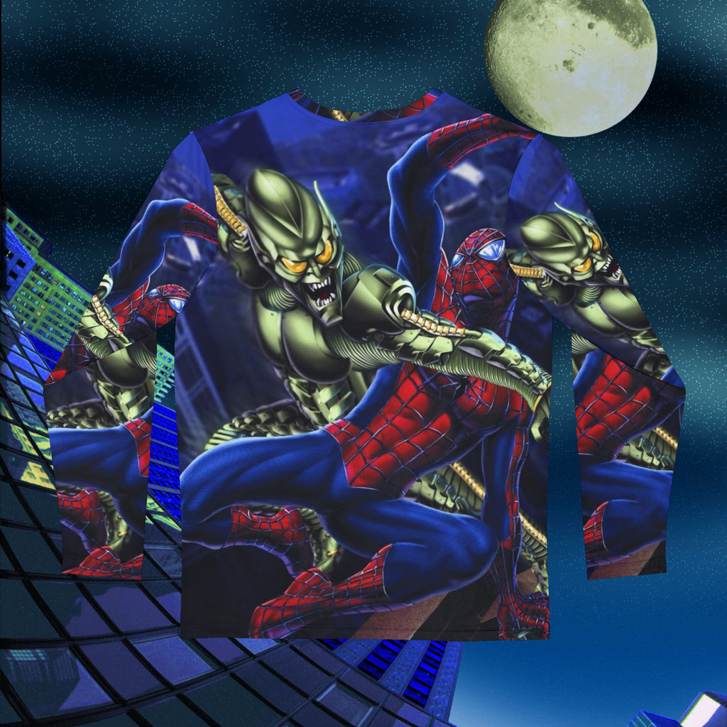 Spider-Man and Green Goblin Action Scene Long Sleeve Shirt | All-Over Print - 2002, Raimi, Tobey Maguire